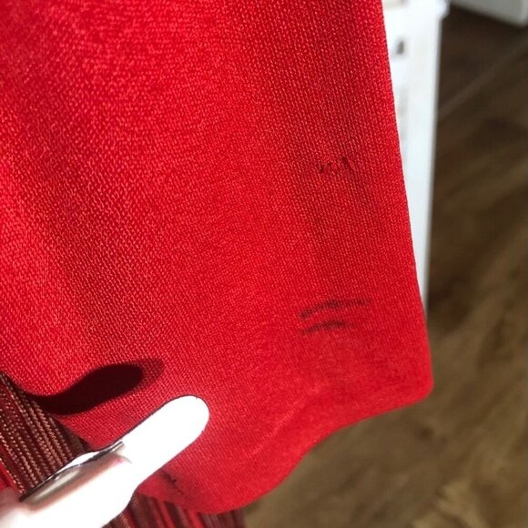 Vintage rare 70s Red Fringe 20s Flapper style elegant Cocktail Dress Sz L - Picture 13 of 13